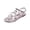 Silver Sandals for Women, variant on Hopeusnice Sandals for Women Flat Heel Breathable Soft Open Toe Non-Slip Women's Sandals Trendy PU Materials Summer Shoes for Beach Buckle Vacation Shoes Silver 42