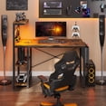 thumbnail image 2 of Bestier 44 inch Reversible Computer Desk with LED Lights Gaming Desk with 4 Tier Shelves Adults, 2 of 6