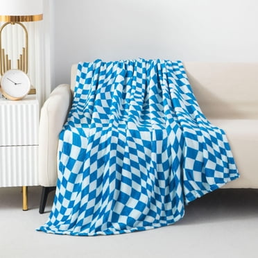 Mainstays Kids Plush Throw Blanket Checker