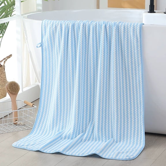 TopLLC Velvet Bath Towel Towel For Adult Daily Use At Home Absorbent Dry Hair Towel That Does Not Hair Beach Towel Strip Patterned Bath Towel a Bath