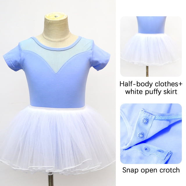 AherBiu Baby Girl Clothes Rompers Skirt Jumpsuits Solid Color Shorts Rompers Long Sleeve Stretch Ballet Dance Bodysuit Performance Costume