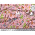 thumbnail image 2 of Soimoi Cotton Poplin Fabric Gift Box,Snowman & Tree Christmas Print Fabric by Yard 56 Inch Wide, 2 of 3