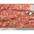 thumbnail image 4 of Soimoi Orange Rayon Fabric Mandala & Paisley Printed Fabric 1 Yard 58 Inch Wide, 4 of 4