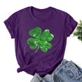 thumbnail image 2 of Besolor T-Shirts de la Saint-Patrick pour Femmes, Col Rond, Manches Courtes, T-Shirts Basiques, T-Shirts Graphiques Shamrock, Hauts de Festival, 2 of 3