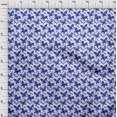thumbnail image 3 of oneOone Polyester Lycra Indigo Blue Fabric Insect & Floral Feather Sewing Craft Projects Fabric Prints By Yard 56 Inch Wide, 3 of 4