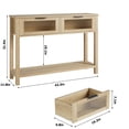 thumbnail image 3 of Yiwa 43-Inch Slim Console Table, Modern 2-Tier Sofa/Entryway Table with 2 Glass Storage Drawers for Living Room, Hallway & Foyer, 3 of 8