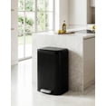 thumbnail image 3 of 50L Stainless Steel Kitchen Trash Can – Black Step-On Garbage Bin with Soft-Close Lid, Removable Inner Bucket, Fingerprint-Resistant Finish and Odor Control – 42.8 × 35.5 × 62 cm, 3 of 8