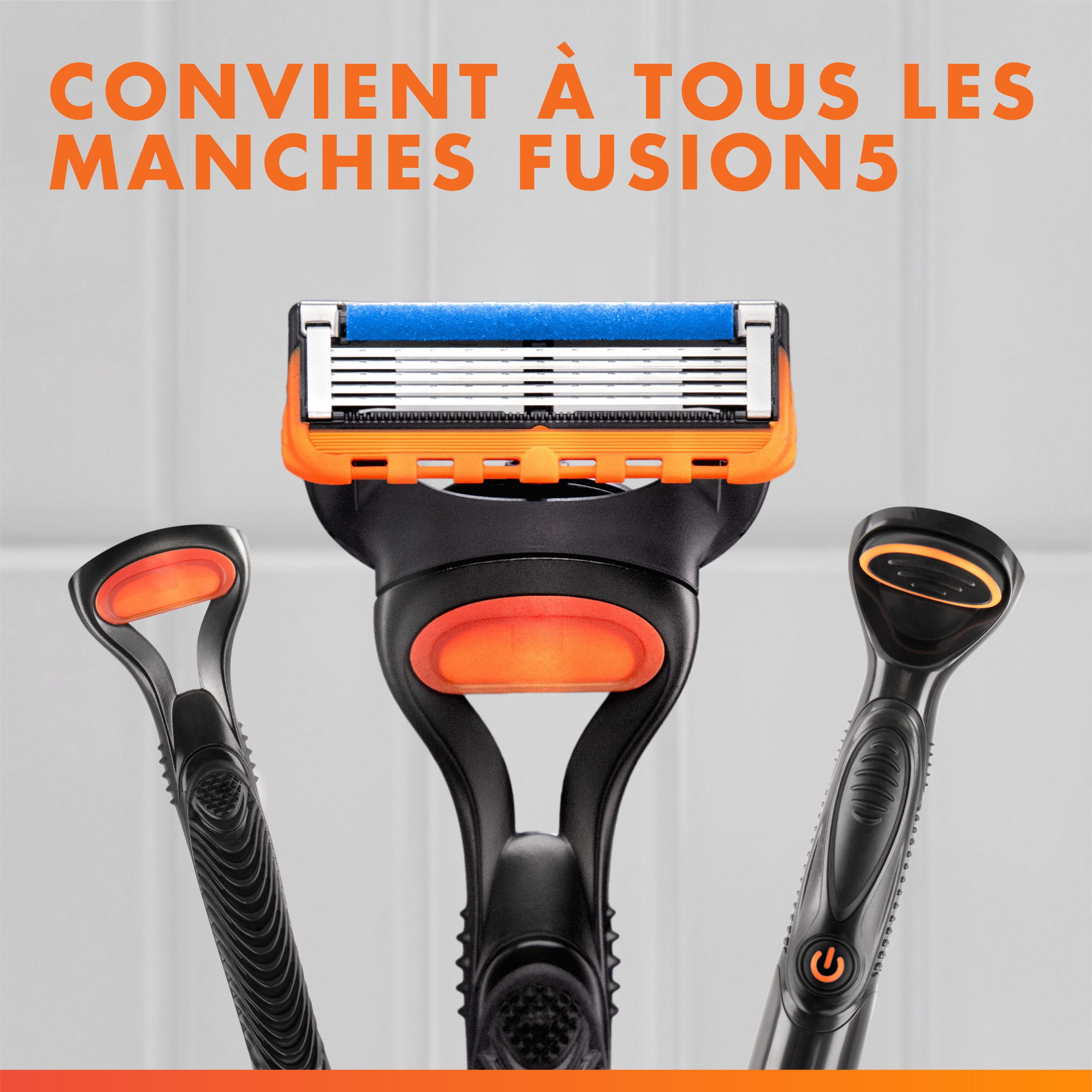 Gillette Fusion5 Recharges de Rasoir pour Hommes Cartouches de Rasoir, Bande Lubrifiante, Lame de Précision pour Hommes, Lames de Rasoir à 5 Lames pour un Rasage de Près 4ct