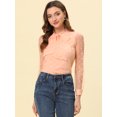 thumbnail image 2 of INSPIRE CHIC Blouse à Pois Semi-Transparente à Manches Longues pour Femme à Col Noué Rose m, 2 of 5