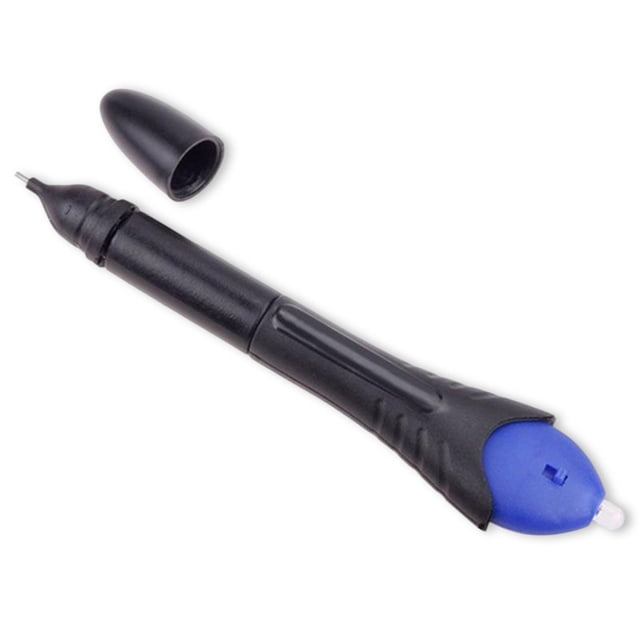 relayinert Glue Pen with LED Light Portable Plastic Aluminum Wood Leather Adhesive Applicator Refillable Applying Tool DIY Crafting Pen
