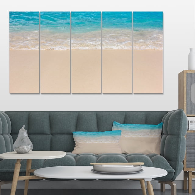 Serene White and Blue Waters - Large Seashore Canvas Print