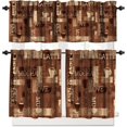 thumbnail image 3 of Coffee Kitchen Curtains Sets, Cafe Coffee Theme Valance for Kitchen Windows, Tea Party Coffee Bean Print Small Short Curtains Window Treatments Valance Sets for Kitchen Cafe, 54x24 Inch, 3 Piece, 3 of 4
