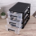 thumbnail image 3 of Armoire de Rangement Portable en Plastique à Trois Couches, Type Tiroir, Support de Rangement, Organisateur de Meubles (Noir et Transparent), 3 of 6