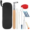 thumbnail image 1 of Professional 10pcs Piano Tuning Kit Professional Tuning Tools Set Tuning Wrench Long Handle Tuning Wrench Rubber Mutes Temperament Felt Strip Fork for Piano Tuner with Bag, 1 of 7