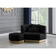 thumbnail image 2 of Meridian Furniture Pouf en Velours Noir Marquis, 2 of 9