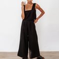 thumbnail image 1 of Mefallenssiah Women'S Solid Cotton and Linen Pajama Set Two Piece Home Suit Set, 1 of 6