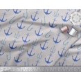 thumbnail image 3 of Soimoi Grey Poly Georgette Fabric Anchor Hook Nautical Print Fabric by Yard 52 Inch Wide, 3 of 3