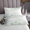thumbnail image 3 of YST Spring Theme Queen Coverlet Set Chic Flower Quilt Set, Hydrangea Floral Bedspread Set Girly Butterfly Bedding Set, Beige White Bed Quilt Lightweight 3pcs with 2 Pillow Case, 3 of 3