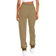 thumbnail image 2 of Innerwin Trousers Solid Color Ladies Bottoms Holiday Straight Leg Lounge Sweatpants Dark Brown 3XL, 2 of 3