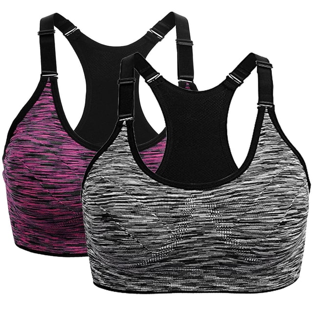 AWZXDE Soutiens-Gorge de Sport de Performance pour Femmes Design Sans Coutures Haut de Yoga, Course et Mise en Forme 2 Pack 2 Pcs