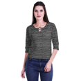 thumbnail image 4 of Moomaya Printed Keyhole Neck Ring Top Casual 3/4th Sleeve Tees Tank Tunic Top, 4 of 5