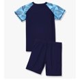 thumbnail image 3 of B91xZ Boys Swimsuit Short Sleeve Rashguard and Swim Trunks 2 Piece Set,Navy 8-9 Years, 3 of 4