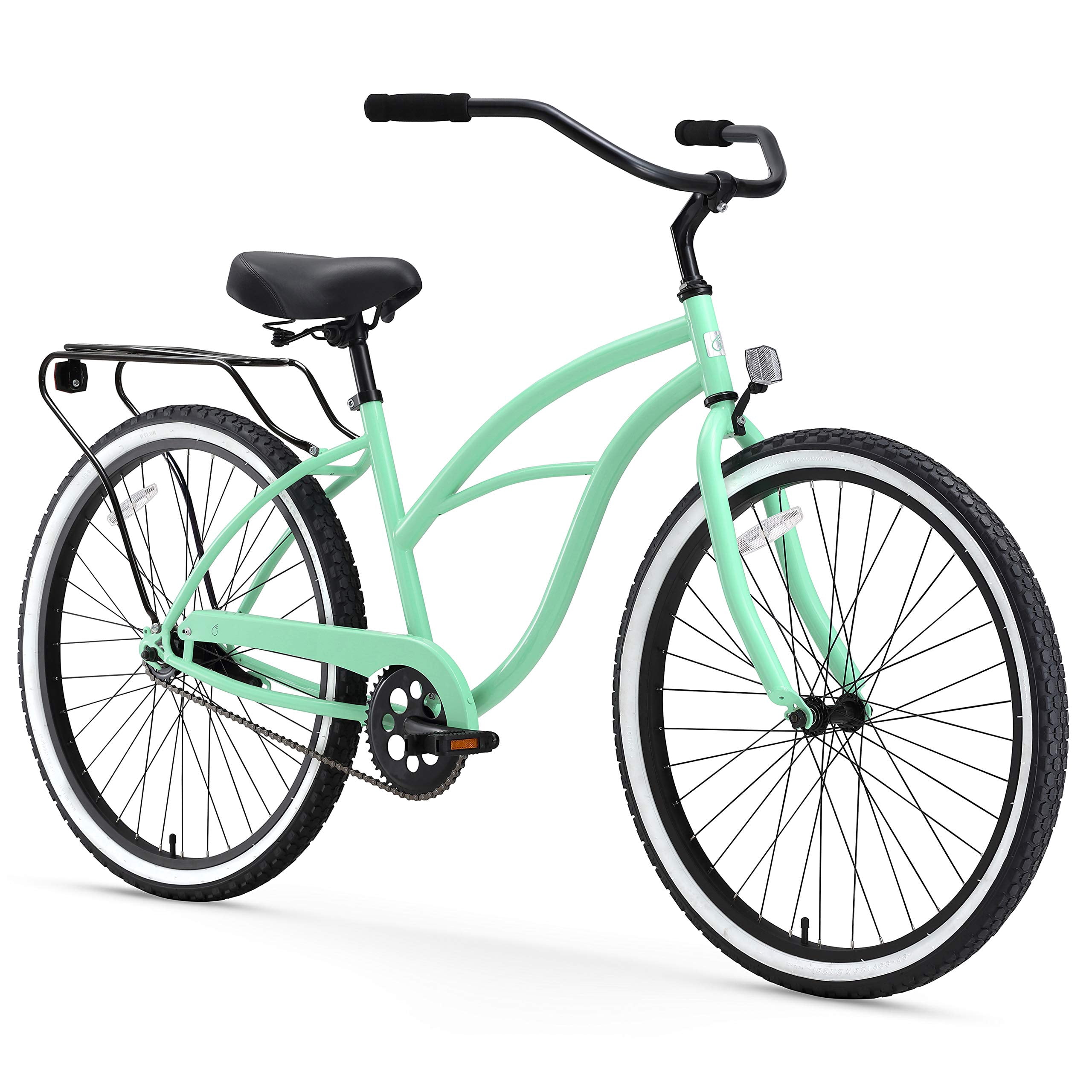 sixthreezero Around The Block Women's Beach Cruiser Bike, Hybrid Bicycle with Rear Rack
