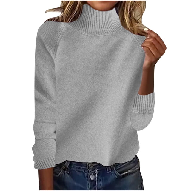 Chbgutlmr Womens Sweaters Raglan Long Sleeve High Neck Loose Casual Pullover Fall Winter Turtleneck Tops Sweater