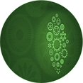 thumbnail image 1 of Ahgly Company Tapis de Zone Rond Vert Transitionnel pour Intérieur Lavable à la Machine, 6 Pieds Rond, 1 of 7