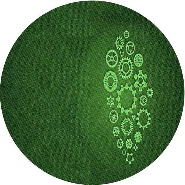 Ahgly Company Tapis de Zone Rond Vert Transitionnel pour Intérieur Lavable à la Machine, 3 Pieds Rond