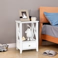 thumbnail image 3 of Costway Modern Nightstand with Bottom Drawer Storage Shelf Small Side End Table White, 3 of 10