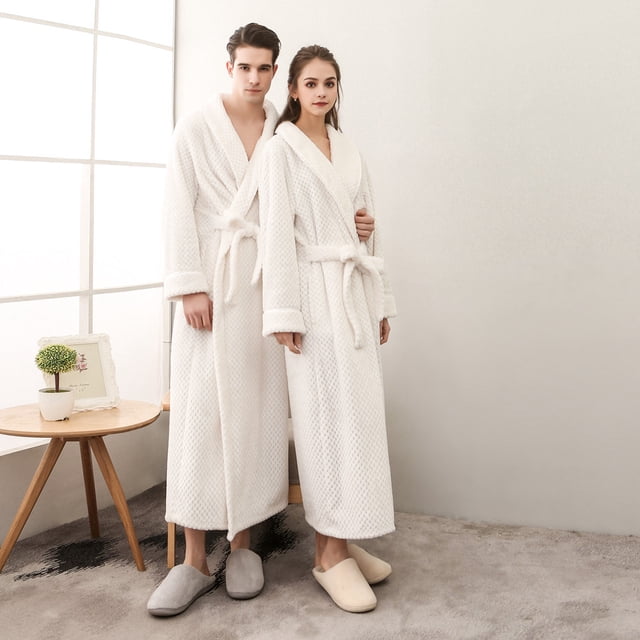 Mens Winter Clothes Mens Winter Lengthened Bathrobe Home Clothes Shawl Long Sleeved Robe Coat