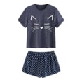 thumbnail image 1 of Maoww Pyjama Décontracté pour Femmes Ensemble de Nuit Manches Courtes Haut et Shorts Dessin Animé, 1 of 7