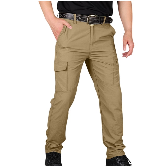 Pxkloy Pantalon Tactique pour Homme Coupe Décontractée Plein Air Randonnée Combat Pantalon Cargo Séchage Rapide Imperméable Pantalon Léger Extensible Pantalon Décontracté avec Poches Or,m