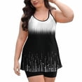 thumbnail image 4 of FAVIPT Womens Padded Modest Swimwear Two Piece Set Tummy Control Bathing Suits Summer Holiday Swimsuits Black,L, 4 of 7
