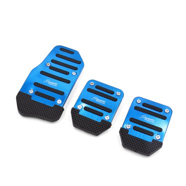 Unique Bargains 3 in 1 Blue Metal Non-slip Brake Foot Rest Gas Clutch Pedal Pad Cover Set for Car
