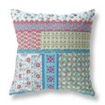 thumbnail image 1 of Flower Castle Patchwork Indoor/Outdoor Fabric Pillow with Zip -White Yellow 20", 1 of 7