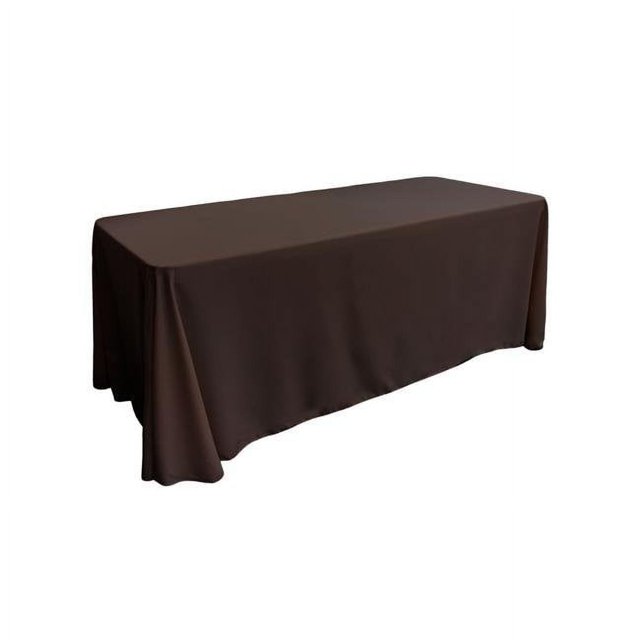 LA Linen TCpop90x132-BrownP22 Nappe Rectangulaire en Polyester, Marron - 90 x 132 Po.