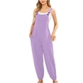 thumbnail image 1 of LSLJS Women's Loose Solid Jumpsuits Sleeveless Spaghetti Strap Loose Adjustable Jumpsuits, 1 of 5