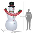 thumbnail image 3 of HOMCOM Inflatable Snowman Christmas Outdoor Decoration with LED Lights, 3 of 10