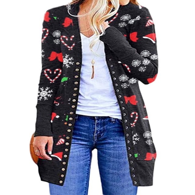 PENGXIANG Cardigan à Manches Longues pour Femmes Vêtements de Vacances