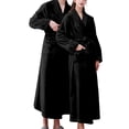 thumbnail image 1 of Women'S Double Pocket Flannel Bathrobe Soft And Warm Double Faced Velvet Bathrobe Pajamas And Home Wear Bathrobe Robe, 1 of 6
