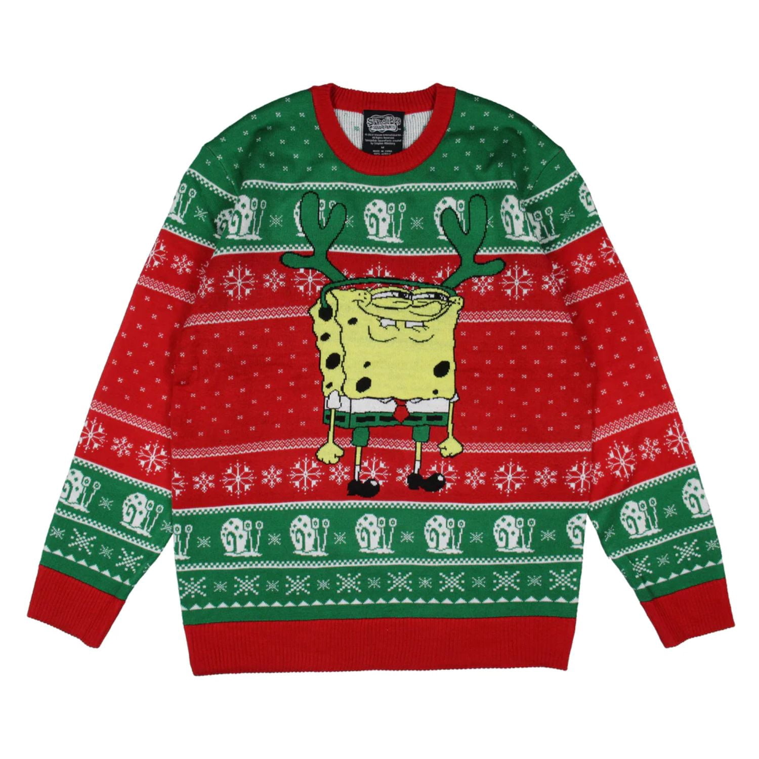 SpongeBob SquarePants Antlers Ugly Christmas Sweater