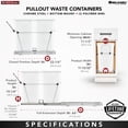 thumbnail image 5 of Rev-A-Shelf Double Pull Out Trash Can 27 Qt for Kitchen, Black, RV-15KD-18C S, 5 of 5