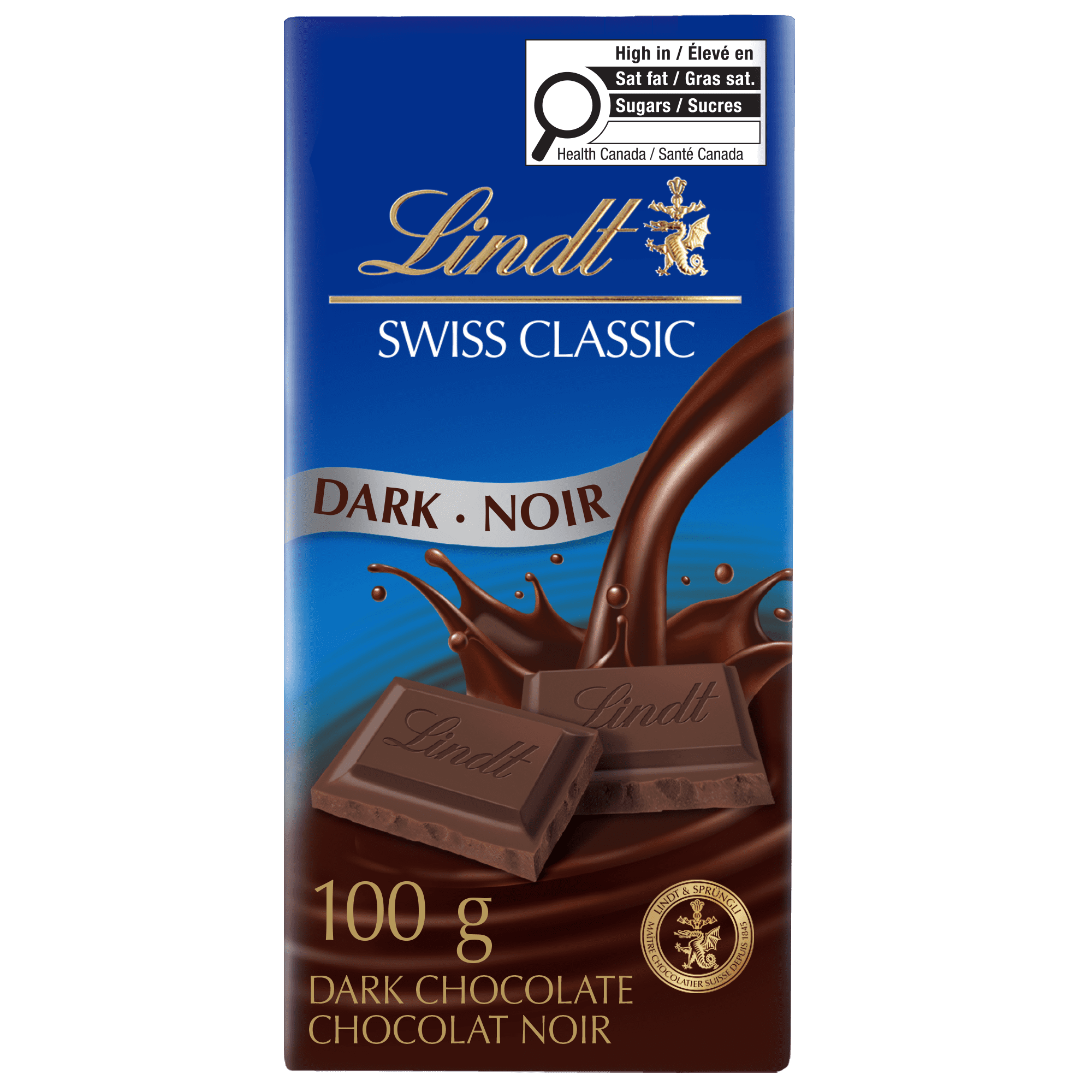Lindt SWISS CLASSIC Dark Chocolate Bar, 100 Grams