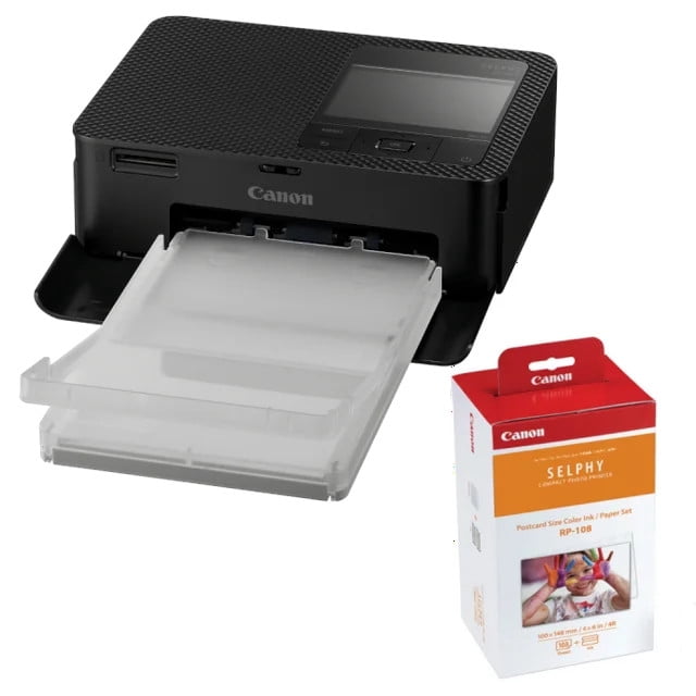 Canon SELPHY CP1500 Imprimantes Photo Compactes avec Ensemble d'Encre/papier RP-108, Noir (Modèle International)