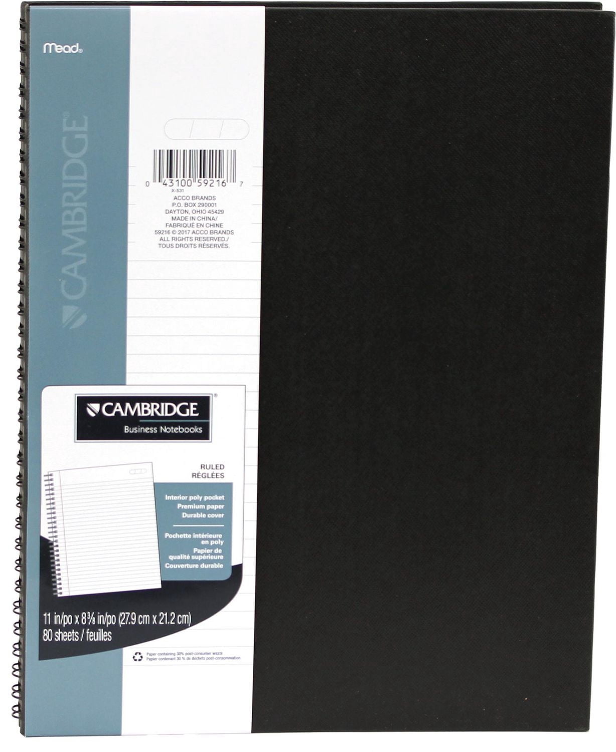 Cambridge Large Hardcover Business Notebook