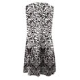 thumbnail image 4 of HKEJIAOI Robe Fleurie pour Femmes Robe d'Anniversaire Mode Femmes Décontractée Aguichant Col Rond Robes Imprimées Été Sans Manches Robe à Enfiler Rabais Liquidation Noir, 4 of 5
