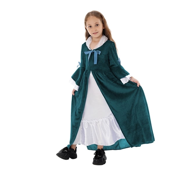 oqasdz Robes Filles Robe pour Filles Robe Française Longue Élégante Halloween Fête Tenue Formelle