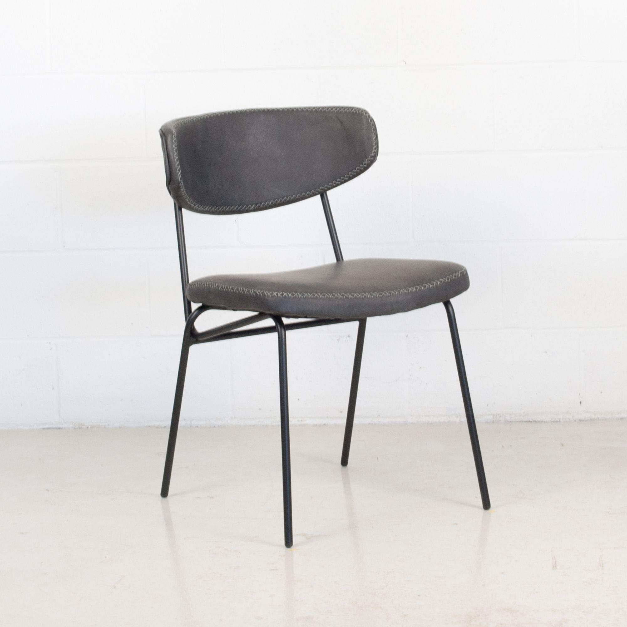 Ingrid Contract Grade Modern Faux Leather & Metal Side Chair (Set of 2)